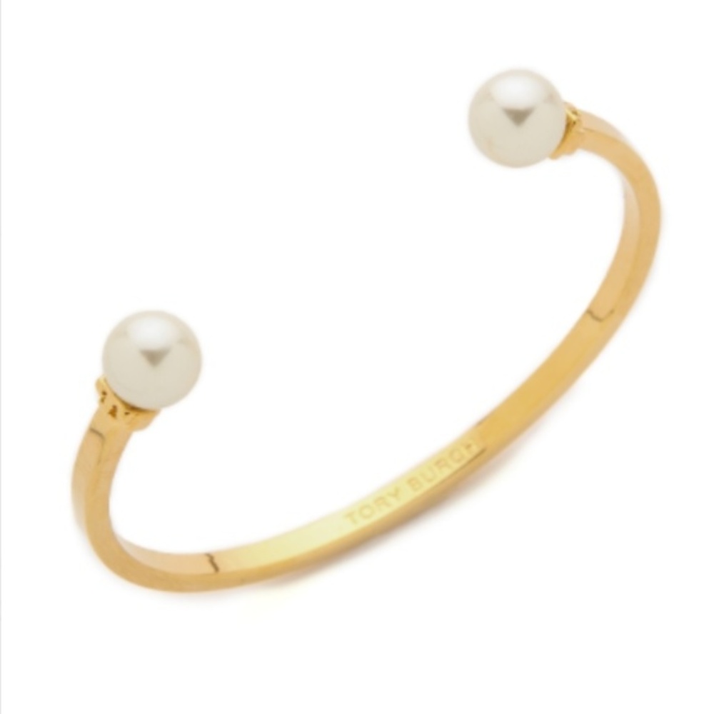 Tory Burch Glass Pearl Cuff Bracelet - Picture 2 of 7